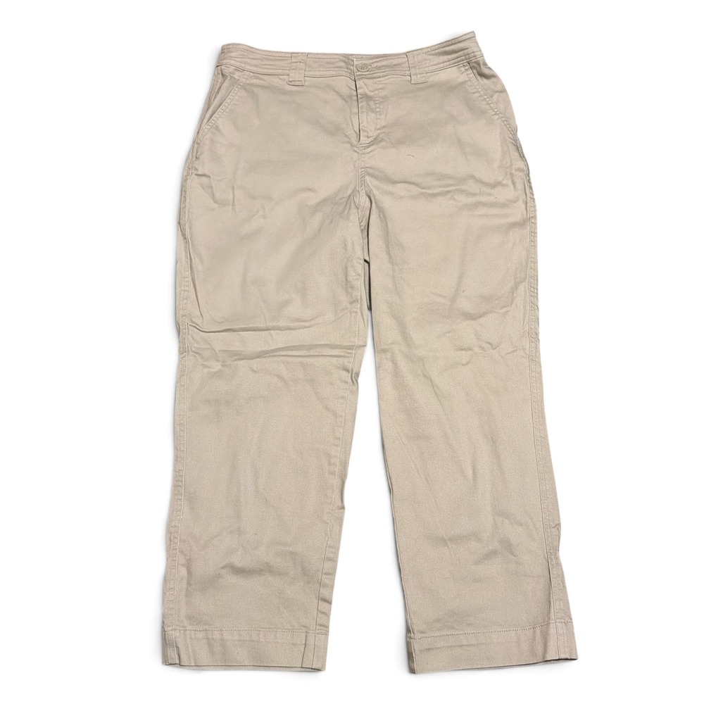 A New Day Womens Tan Khaki Straight Leg Chino Pants Size 12 Stretch Twill